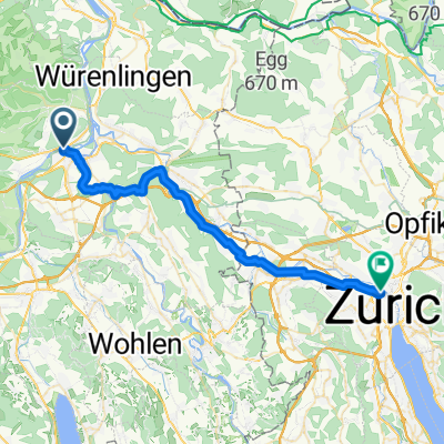 Lauchringen - Zürich (Kreis 5) / Gewerbeschule