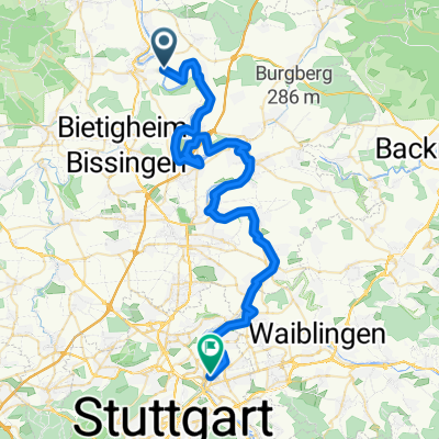 Besigheim nach Überkinger Straße, Stuttgart