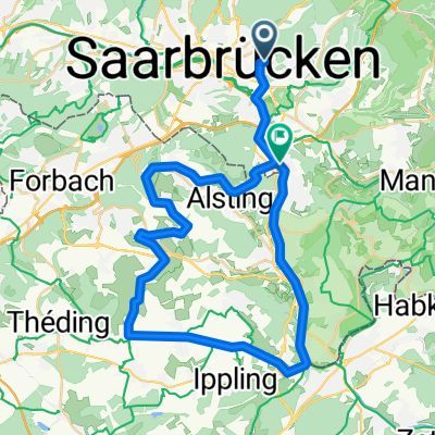 Halbtagestour Rothenbühl-Güdigen, Franz. Saargau über Saargemünd am Leinpfad zurück
