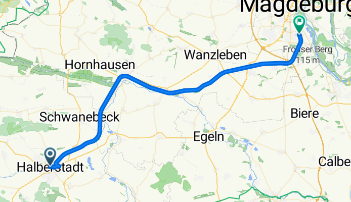 Georgenstraße, Halberstadt nach Fermersleben, Magdeburg