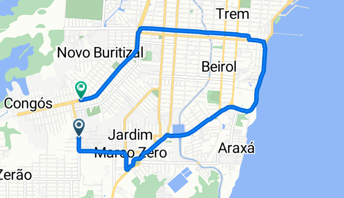Avenida Ben-Hur Correa Alves- Setima dos Congos, Macapá a Avenida Padre Rinaldo Bossi, Macapá