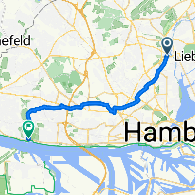 Ludolfstraße, Hamburg nach Hans-Leip-Ufer, Hamburg