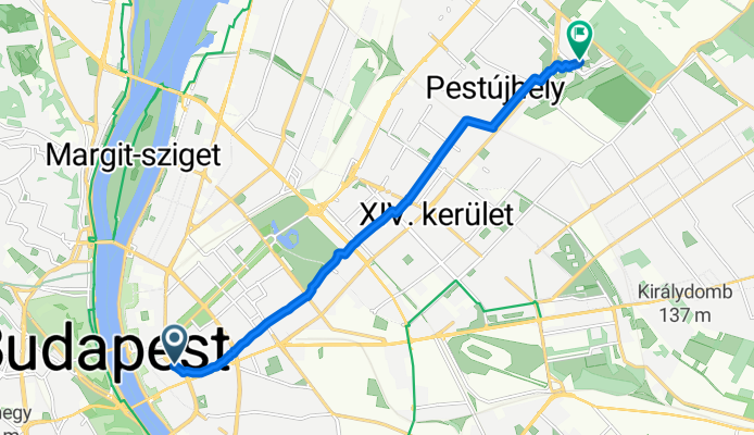 Deák Ferenc tér M - Erdőkerülő utca