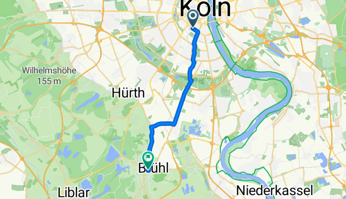 Am Duffesbach, Köln nach Balthasar-Neumann-Platz, Brühl