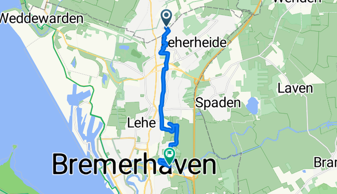 Lilienweg, Geestland nach An der Feuerwache, Bremerhaven