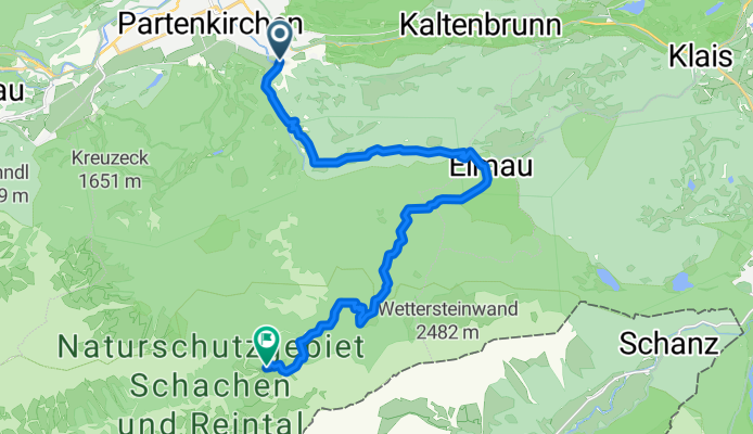 Von Garmisch-Schloss Elmau-Jagschloss Schachen