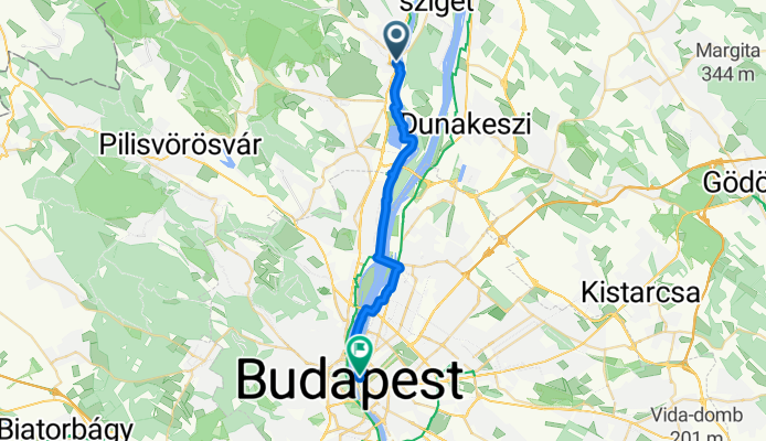 Bükkös part, Szentendre to Vigyázó Ferenc utca, Budapest