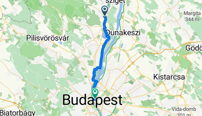 Bükkös part, Szentendre to Vigyázó Ferenc utca, Budapest