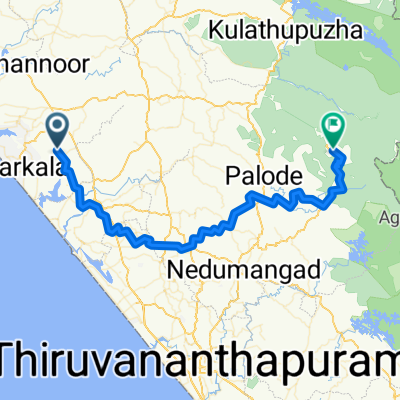 Route to Ponmudi Hill Station