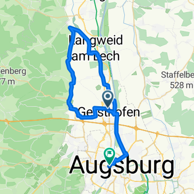 Augsburg Runde vom Wohnmobilstellplatz
