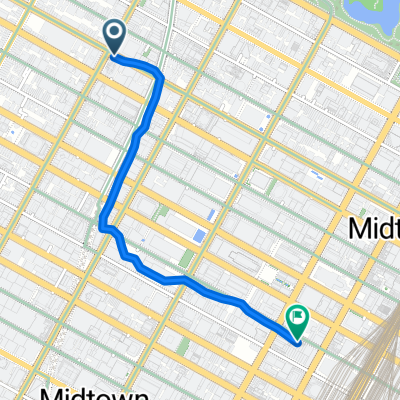 W 54th St, New York to E 47th St, New York