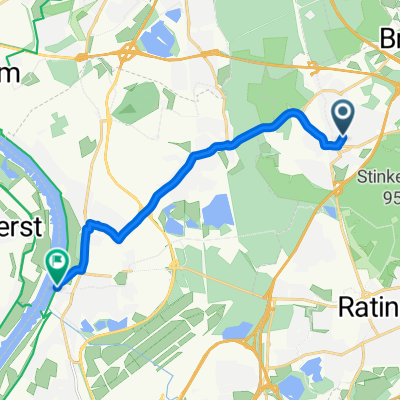 Ratingen Am Löken nach Suitbertus-Stiftsplatz
