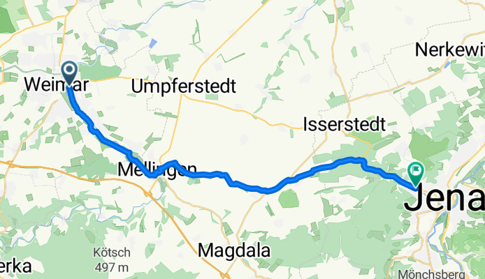 Am Horn, Weimar nach Erfurter Straße, Jena