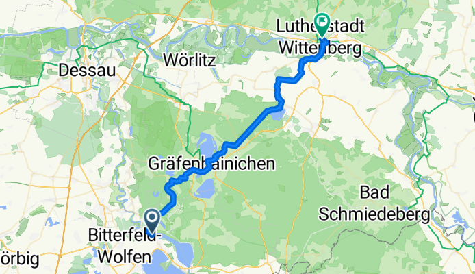 Muldestausee nach Neustraße, Lutherstadt Wittenberg