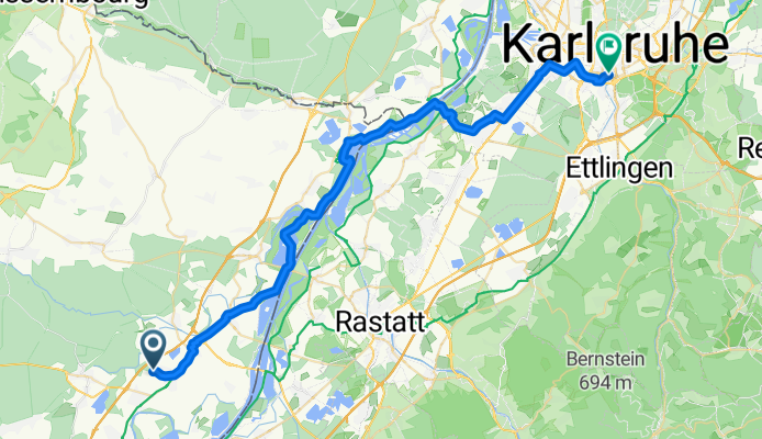 Von Rœschwoog bis Karlsruhe