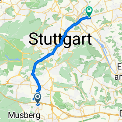 Wilhelm-Frank-Platz, Leinfelden-Echterdingen nach Rippoldsauer Straße, Stuttgart