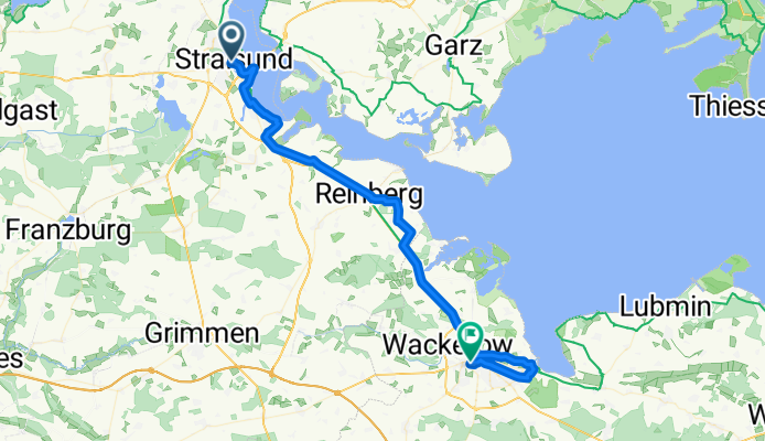 Route nach Greifswald