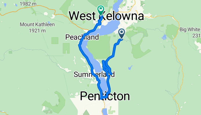 Central Okanagan East to Crown Crest Pl, West Kelowna