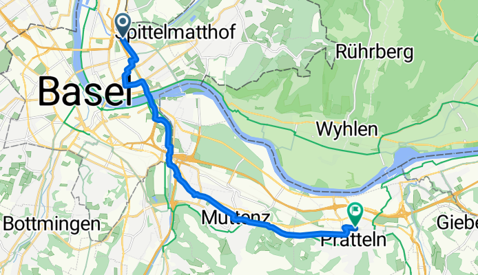 Freiburgerstrasse, Basel nach Münchackerstrasse, Pratteln