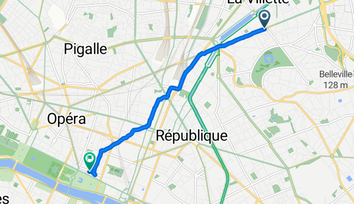 Rue de Lorraine, Paris à Place du Palais Royal, Paris