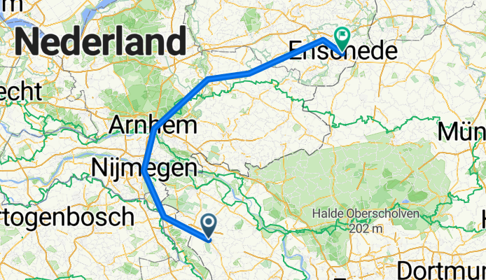 Weeze– Enschede (via NL cities)