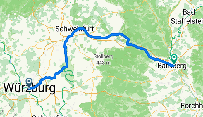 Route from Würzburg