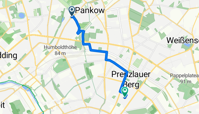 Sternstraße, Berlin to Immanuelkirchstraße, Berlin