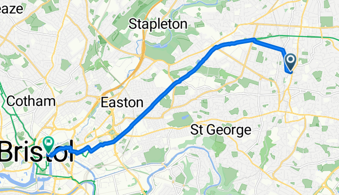 Lansdown Road, Bristol to St Nicholas Street, Bristol