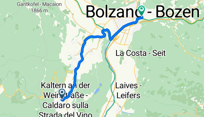 Von Kaltern an der Weinstrasse bis Bozen