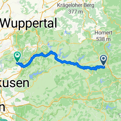 Hochstraße, Meinerzhagen nach Solinger Straße, Leichlingen (Rheinland)