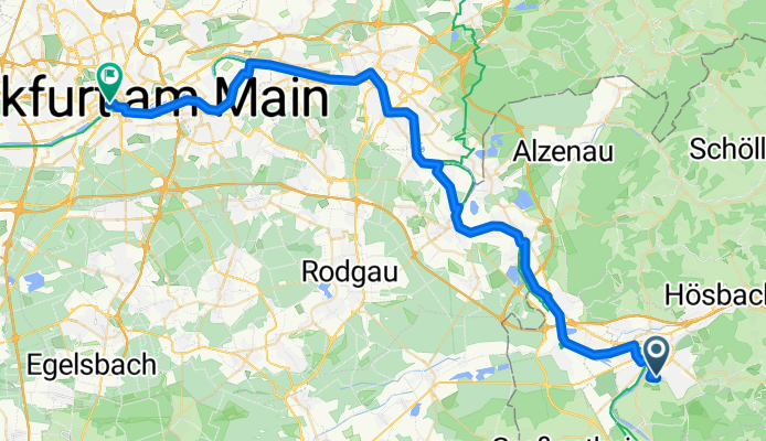 Von Aschaffenburg bis Frankfurt am Main