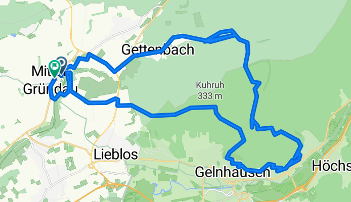 Gettenbach-Weiher – Gaststätte Blockhaus Runde von Mittel-Gründau
