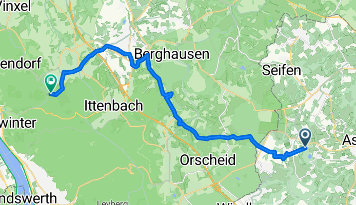 Route zu Einkehrhaus Waidmannsruh