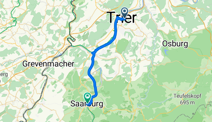 2. Etappe - Graf-Siegfried-Straße, Saarburg nach Heinertstraße, Mettlach