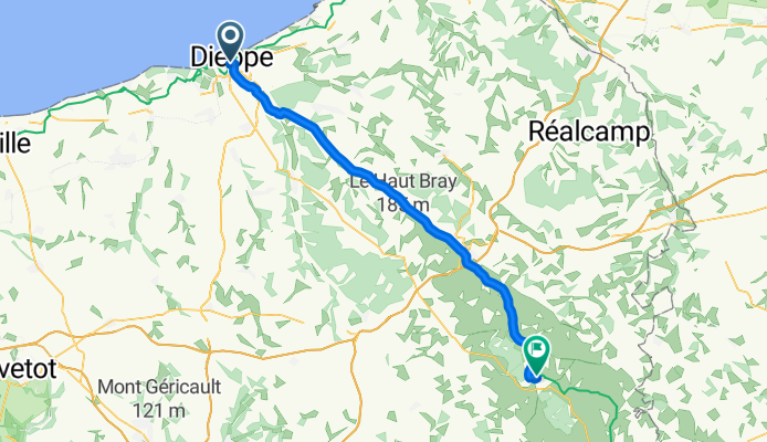 Rue Jules Ferry, Dieppe to Place Brévière, Forges-les-Eaux