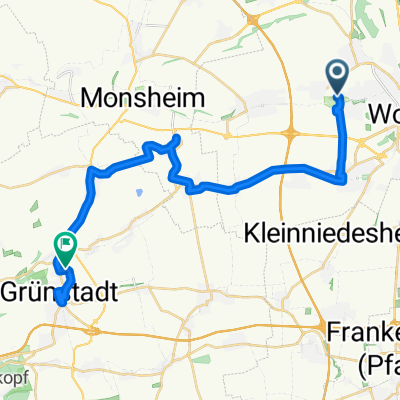 Worms nach Uhlandstraße, Grünstadt