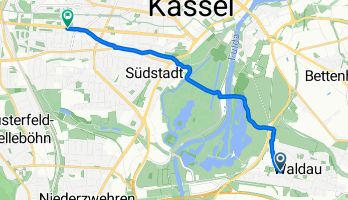 Nürnberger Straße, Kassel nach Wilhelmshöher Allee, Kassel