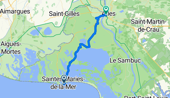 Rue Victor Hugo, Saintes-Maries-de-la-Mer nach Boulevard Georges Clemenceau, Arles