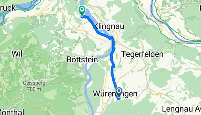 Baderweg, Würenlingen nach Lerchenweg, Leuggern