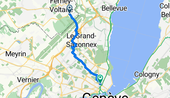 Rue de Genève, Ferney-Voltaire à Place de Cornavin, Genève
