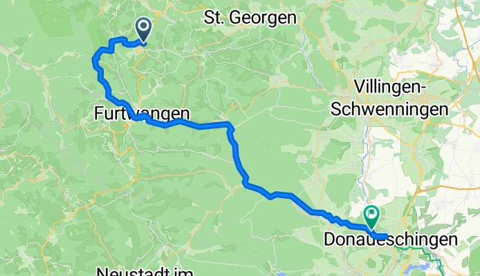 From Schönwald im Schwarzwald to Donaueschingen