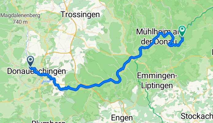 From Donaueschingen to Fridingen an der Donau