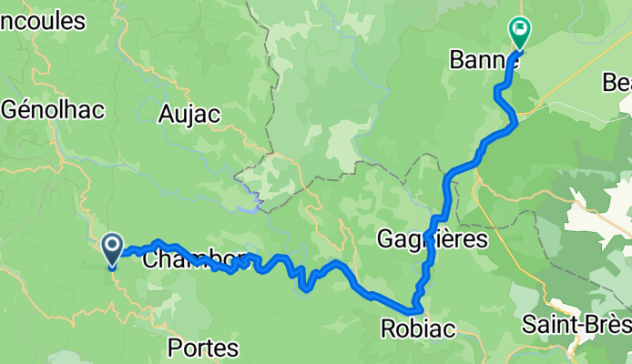 Rue de la Gare, Chamborigaud à Route des Lèbres, Banne