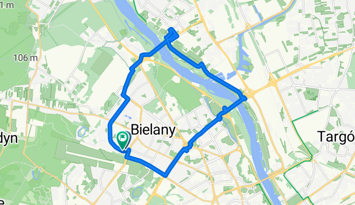 Warszawa - 18,5 km, elev. gain 57 m