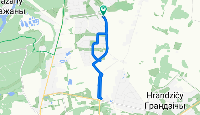 Колхозная улица, Гродно до Колхозная улица, Гродно