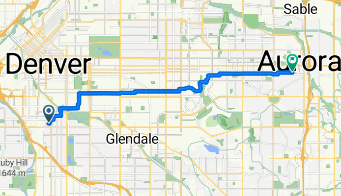 S Lincoln St, Denver to E 13th Pl, Aurora