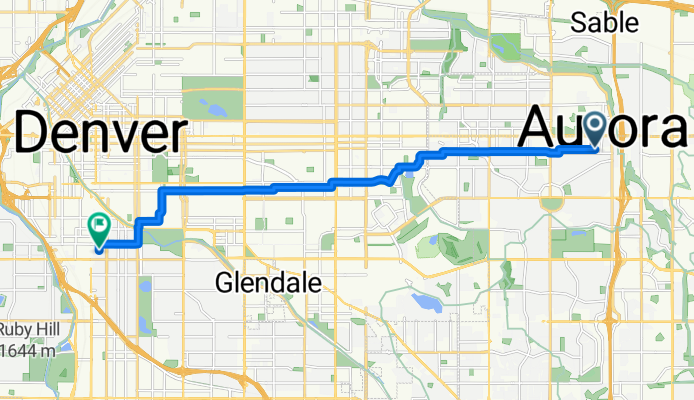 N Uvalda St, Aurora to S Lincoln St, Denver