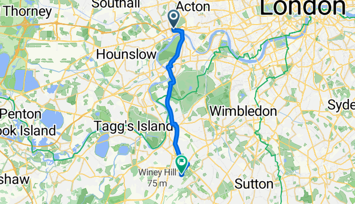 Clayponds Lane, Brentford to Davis Road, Chessington