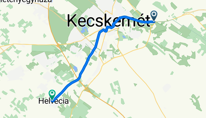 Reptéri út, Kecskemét - Gyopár utca, Helvécia