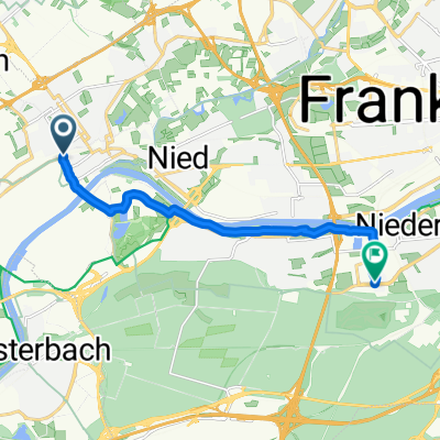 Liederbacher Straße, Frankfurt am Main nach Lyoner Straße, Frankfurt am Main
